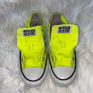 Neon green unisex converse